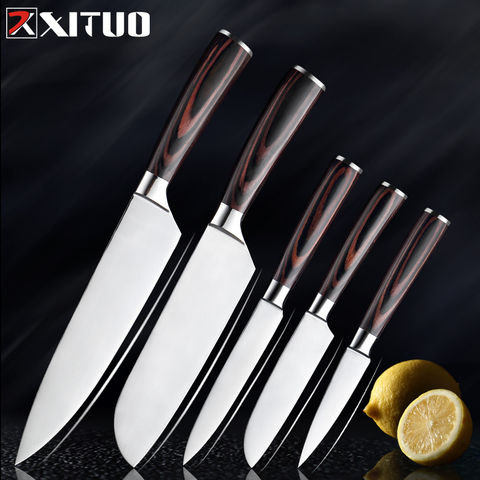 XITUO – ensemble de couteaux de cuisine, Santoku japonais tranchant, couteau de chef pratique, couteau d'office, outil de cuisine en acier inoxydable ► Photo 1/6