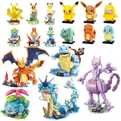 Kit de dessin animé Pokemon Pokémon, pour illuminer les idées, amélioration de Charizard Venusaur Blastoise Pikachu, poupées elfe de poche, détective de monstres ► Photo 1/4