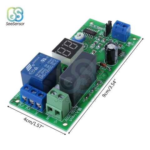 Interrupteur à retardement numérique, 0-99 secondes/Minutes, Module relais, ac 220v LED ► Photo 1/6