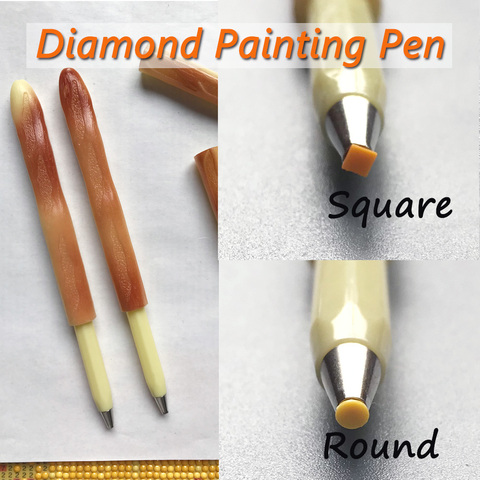 Stylo de peinture diamant pointe carrée ronde perce des stylos pour bricolage 5D peinture avec diamants accessoires outils d'artisanat d'art adulte ► Photo 1/6