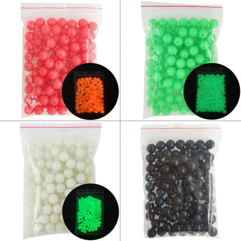 100 pcs/pack perles de pêche rondes dures perles de plate-forme en plastique 3mm-12mm bouchon de pêche carpe accessoire de matériel de pêche ► Photo 1/6