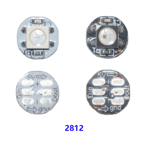 DC5V WS2812 blanc/noir 4 broches carte adressable individuellement rvb couleur ws2812b led avec dissipateur thermique (10mm * 3mm) ► Photo 1/6