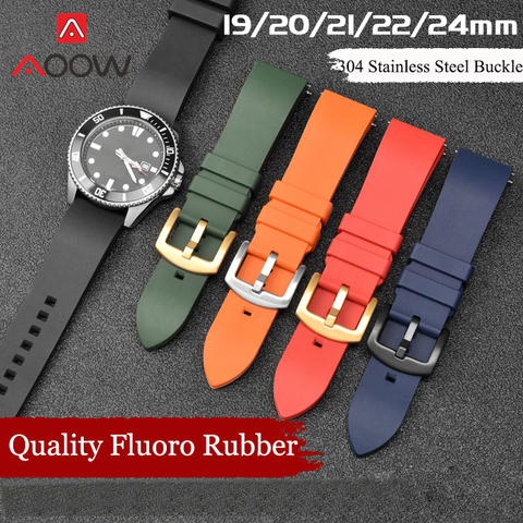 Bracelet de rechange en caoutchouc fluoré pour Huawei GT 2, 19mm 20mm 21mm 22mm 24mm, Bracelet de montre à dégagement rapide, Sport, étanche ► Photo 1/6