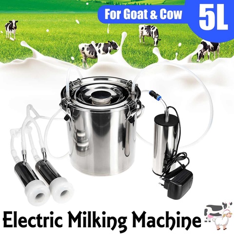 5L électrique vache chèvre mouton Machine à traire pompe à vide traite Double tête 220V ► Photo 1/6