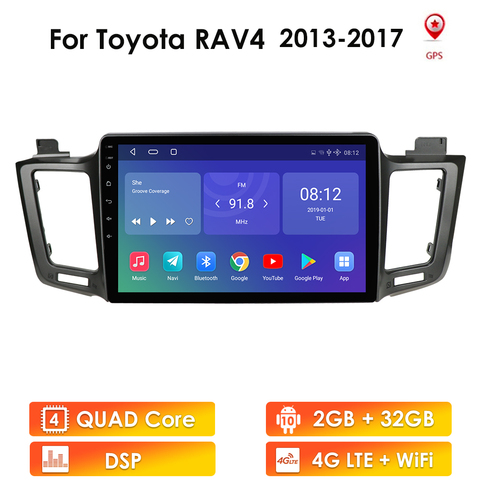 2GB + 32GB Android 10 2 Din lecteur d'autoradio pour Toyota RAV4 2013 2014 2015 2016 2017 micron 4 GPS Navigation WIFI stéréo multimédia ► Photo 1/6