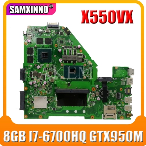 X550VX carte mère D'ordinateur Portable pour For Asus X550VX X550V X550VQ X550VXK carte mère d'origine 8GB-RAM I7-6700HQ GTX 950M ► Photo 1/6