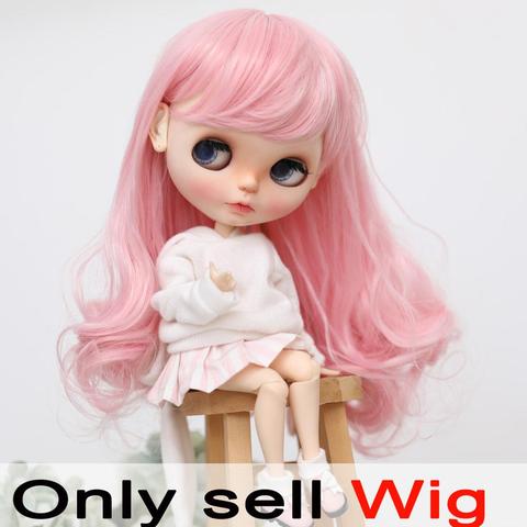 Perruque Blyth Wig, cheveux longs et bouclés roses, 2333, 9-10 pouces ► Photo 1/3