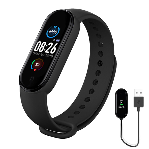 Bracelet connecté M5 pour hommes et femmes, montre intelligente, moniteur de fréquence cardiaque, de pression artérielle et de sommeil, podomètre, connexion Bluetooth, pour IOS et Android ► Photo 1/6