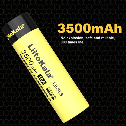 LiitoKala – lot de 10 à 40 batteries lithium-ion, Lii-35S v, 18650 mAh, pour lampe de poche LED, nouveauté 3500 ► Photo 1/6