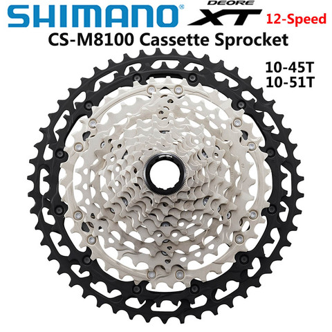 Nouveau Shimano DEORE XT CS-M8100 CS M8100 pignon de Cassette M8100 roues libres VTT vtt 12 vitesses 10-45T 10-51T pièces de vélo ► Photo 1/3