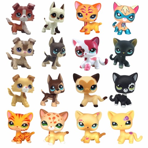 Lps chat animalerie jouets debout cheveux courts chat jaune 3573 noir 336 2249 chien Collie 1542 grand danois 577 750 teckel épagneul ► Photo 1/5