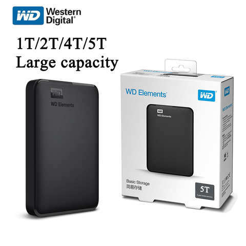 Western Digital – Disque dur externe USB 3.0 de 2,5 pouces, WD Elements, dispositif de stockage portable HDD avec capacité de 1 To, 2 To, 4 To, 5 To ► Photo 1/6