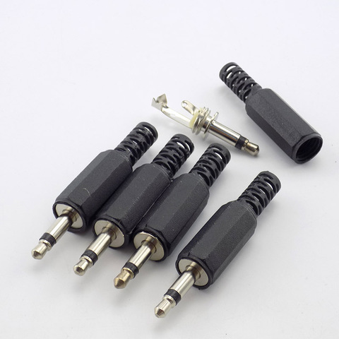 Connecteurs Audio mono 3.5mm, 10 pièces, 2/3 pôles, prise Jack, adaptateur mâle pour casque, 3.5mm, prise jack 3.5 mâle, bornes de fil ► Photo 1/6