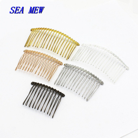 Mer MEW 5 pièces mode Style métal alliage fer peignes à cheveux Base vierge 12/15/20 dents pour les femmes cheveux peigne mariage pour la fabrication de bijoux ► Photo 1/6