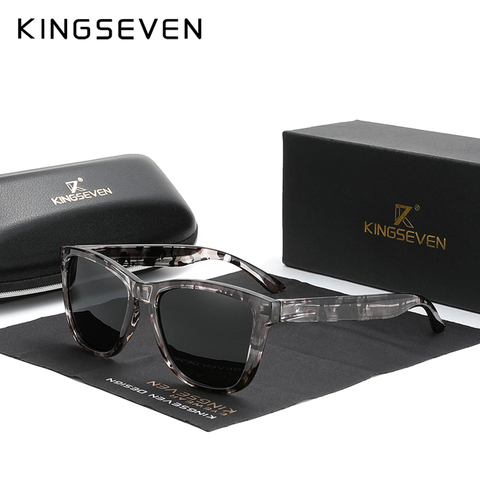 KINGSEVEN – lunettes de soleil ultralégères TR90 pour hommes et femmes, monture à imprimé léopard, verres polarisés, nouvelle mode ► Photo 1/6