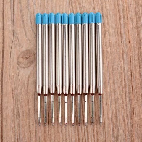 Recharge de stylo à bille en métal, 10 pièces/lot, pour école et bureau, lisse et fin, 0.5mm, moyen pour Parker, fournitures de papeterie cadeaux ► Photo 1/6