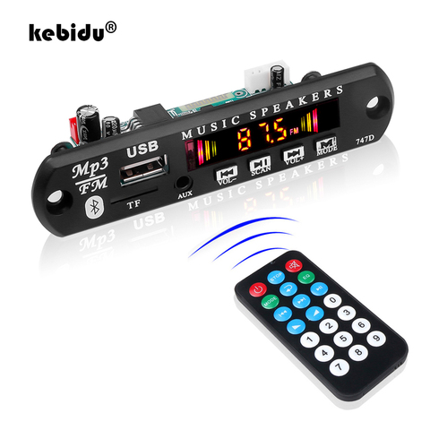 Kebidu – carte décodeur MP3 WMA pour voiture, amplificateur 2*3W 3.7V 5V 12V, Module Audio Bluetooth 5.0, USB, AUX, TF, Radio FM ► Photo 1/6