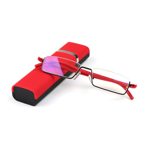 Lunettes de lecture à demi-monture TR90 pour hommes, lunettes de lecture en métal, grossissantes, douces et confortables à porter ► Photo 1/6