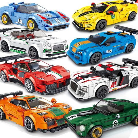 Ville technique voiture vitesse Champion Supercar sport course voiture Moc bricolage blocs de construction ensemble jouets éducatifs pour enfants garçon ► Photo 1/6