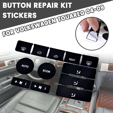 Autocollants de réparation de voiture, autocollants de réparation de voiture, pour Volkswagen Touareg 2004-2009, boutons de contrôle de climatisation, 1 pièce ► Photo 1/1