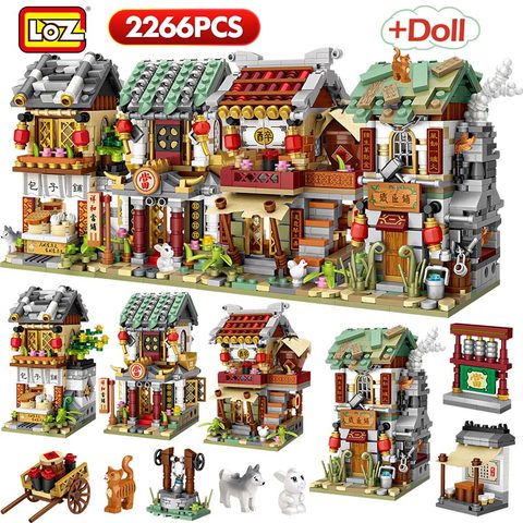 LOZ – Mini blocs de construction pour enfant, jeu de briques avec thème architecture chinoise, mini ville et rues de Chine, jouet éducatif, 2266 pièces ► Photo 1/6