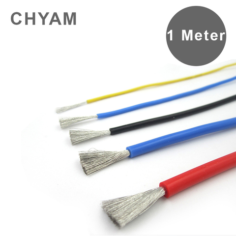 Câble en Silicone souple résistant à la chaleur, 1 mètre, 12awg, 14awg, 16awg, 18awg, 20awg, 22awg, 24awg, 26awg, 28awg, 30awg ► Photo 1/5