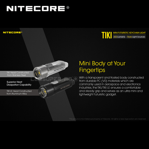Mini futuriste NITECORE TIKI/ TIKI LE porte-clés Rechargeable USB batterie Li-ion intégrée ► Photo 1/6