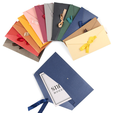 Belle classique rétro multicolore cravate perle papier enveloppes sur Kraft pour invitation de mariage cadeau enveloppe carte de voeux sac ► Photo 1/6