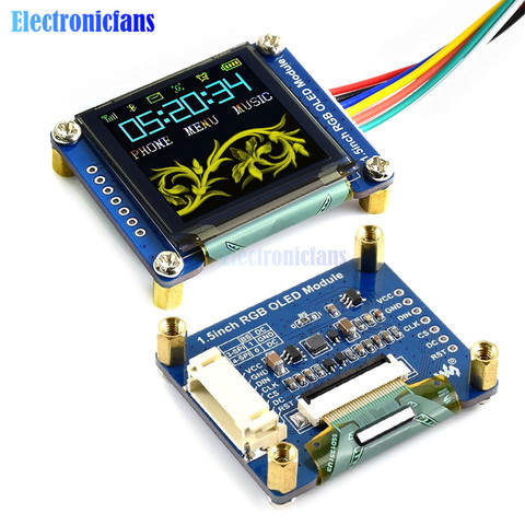 Module d'affichage RGB OLED 16 bits, 1.5 pouces, pilote SSD1351, 128X128, Supports d'affichage couleur élevés pour Raspberry Pi /Arduino/STM32 ► Photo 1/6