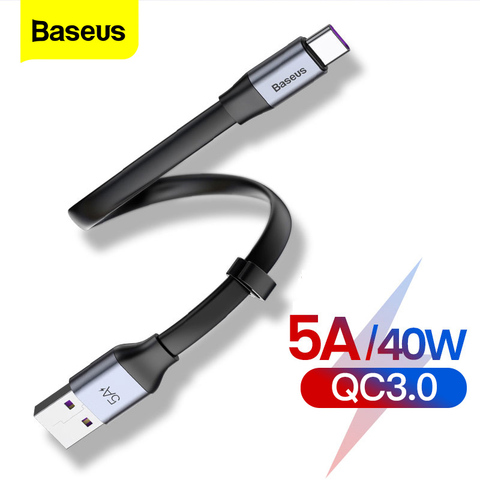 Câble USB Baseus Type C 5A pour Huawei P30 P40 chargeur de charge rapide câble USB-C pour Xiaomi Mi Redmi note 9 câble Samsung type-c ► Photo 1/6