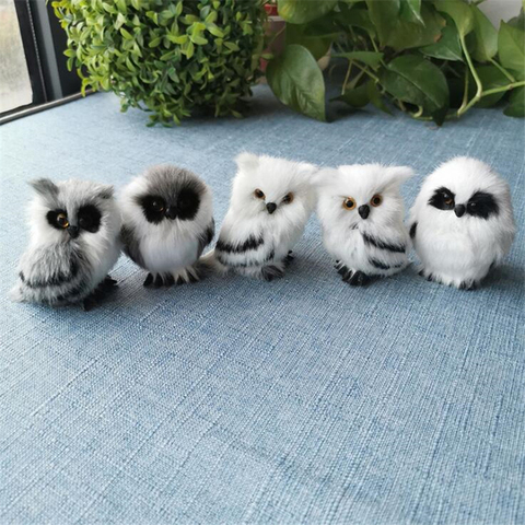 Créatif mignon hibou jouets en peluche accessoires enfants cadeau artisanat fait main Collection bureau décoration Figurines miniatures 5*4.5*7Cm ► Photo 1/6