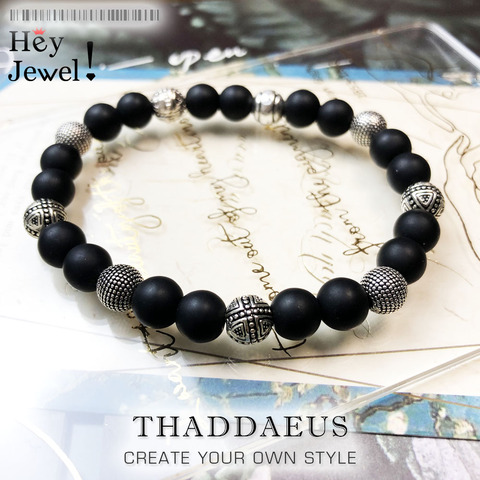 Bracelet Hero argent rebelle perle Europe Style bijoux de mode cadeau pour hommes et femmes, en argent Sterling et obsidienne noire ► Photo 1/6