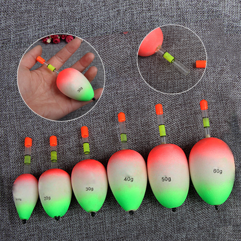 5pcs/set EVA Luminous Floating Floats Sea Rock Fishing Striking Hard Tail Belly Floats 10/20/30/40/50/60G B99 ► Photo 1/5