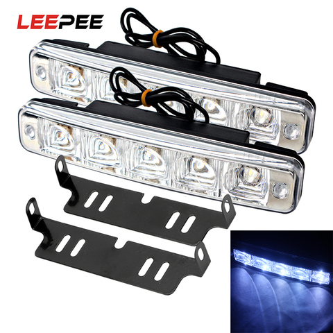 LEEPEE – feu de jour étanche DRL à 5 led, éclairage extérieur universel pour voiture, éclairage de style ► Photo 1/6