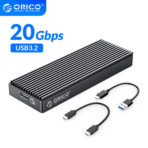 ORICO M.2 NVME boîtier SSD/boîtier ASM2364 puce principale 20Gbps USB3.2 GEN2 x2 type-c pour disque dur M.2 jusqu'à 2 to A/C à C câbles ► Photo 1/6