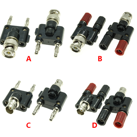 BNC à deux doubles 4mm banane mâle femelle Jack Coaxial connecteur RF adaptateur ► Photo 1/1