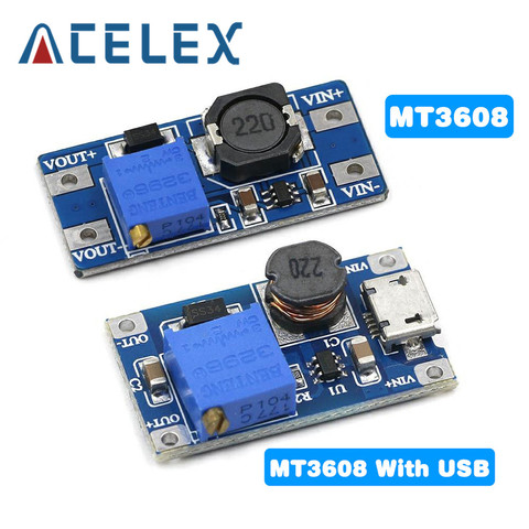 Module Boost réglable 2A avec MICRO USB 2V-24V à 5V 9V 12V 28V, Module MT3608 ► Photo 1/6