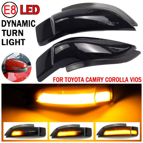 2x ambre séquentiel clignotant latéral miroir indicateur clignotant lampe ampoule pour Toyota CAMRY COROLLA YARIS VENZA voiture style ► Photo 1/6