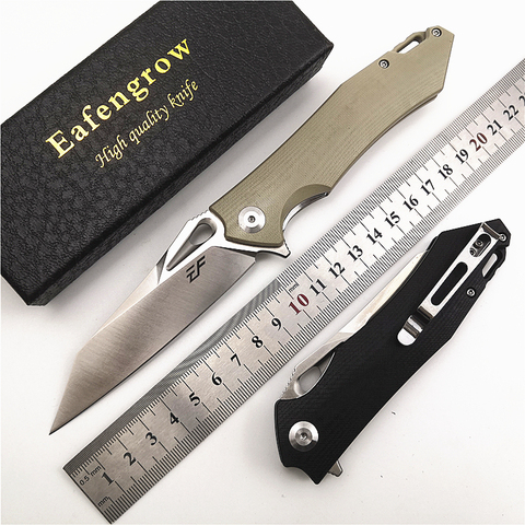 Couteau de poche pliant D2 efenrow EF934 EDC, manche G10 avec roulement à billes, couteau de chasse pliant pour le camping, en plein air ► Photo 1/6