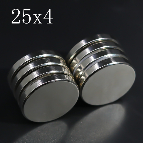 2/5/10/20 Pcs 25x4 néodyme aimant 25mm x 4mm N35 NdFeB rond Super puissant fort Permanent magnétique imanes disque 25x4 ► Photo 1/6