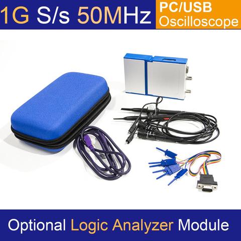 LOTO – Oscilloscope Oscilloscope USB/PC Oscilloscope Oscilloscope, taux d'échantillonnage 1GS/s, bande passante 50MHz, pour automobile, amateur, étudiant, ingénieurs ► Photo 1/6