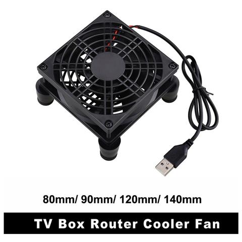 Gdstime – ventilateur de routeur USB 5V, refroidisseur de boîte TV 80mm 92mm 120mm 140mm avec filtre à vis, ventilateur de bureau silencieux, 8cm 9cm 12cm 14cm ► Photo 1/6