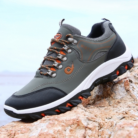 Chaussures de randonnée hommes chaussures de plein air alpinisme Sport respirant touristique imperméable et antidérapant bas haut escalade Trekking chaussures ► Photo 1/6