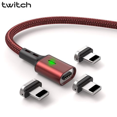 Câble magnétique USB Twitch, charge rapide, pour iPhone 11, 7, 8 Plus, X, XS, Max, XR, 5, 5s, 6S Plus ► Photo 1/6