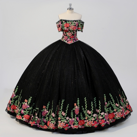 Robe Quinceanera noire et blanche, robe de bal, adorable 16 robes