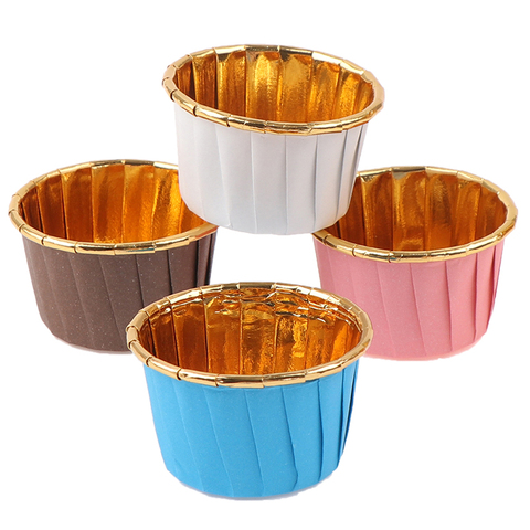 50/100 PCS/Pack Muffin Cupcake Liner papier d'emballage de gâteau cuisson tasse plateau boîte gâteau papier tasses pâtisserie outils fête fournitures ► Photo 1/6