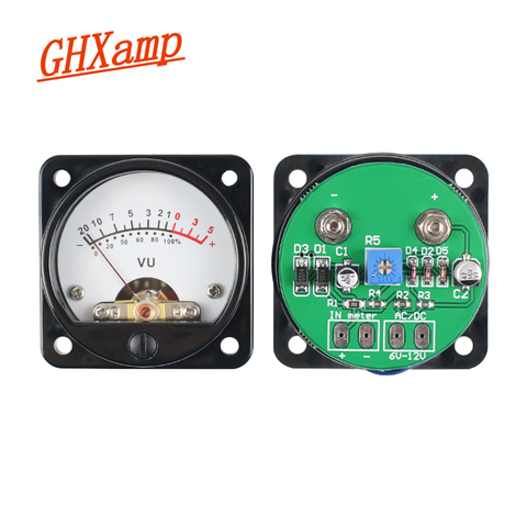 GHXAMP VU mètre amplificateur de Tube 45mm pointeur indicateur de niveau LED avec rétro-éclairage pour 3 W-50 W amplificateur Audio Radio Bile Machine bricolage ► Photo 1/6