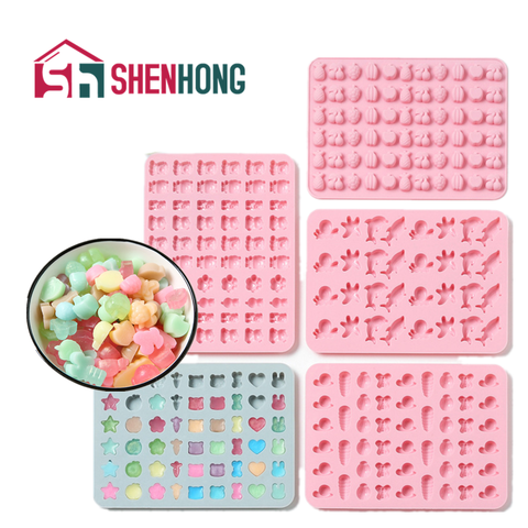 SHENHONG-moules à gommes en Silicone, dessins animés, bonbons, chocolat, lapin, géométrie Animal, mer, fruits, glaçons, outils de cuisson ► Photo 1/6