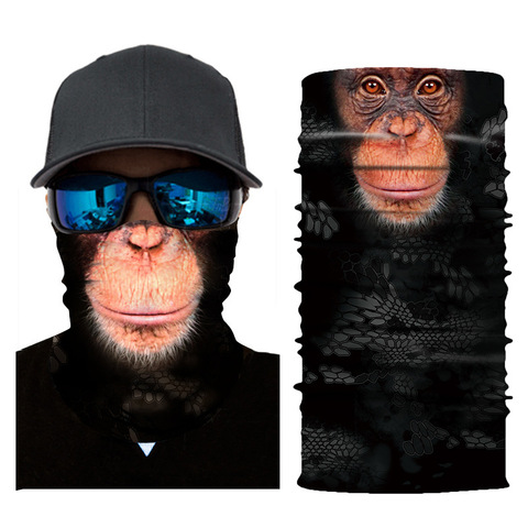 Masques magiques sans couture à imprimé de singe et requin,bandana de cyclisme, snowboard, foulard chauffe-cou, ► Photo 1/6