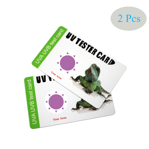 Carte de Test de lampe UVA UVB pour Reptile, papier de Test UV, lampe de Terrarium, testeur efficace, fournitures pour animaux de compagnie, 2 pièces ► Photo 1/5